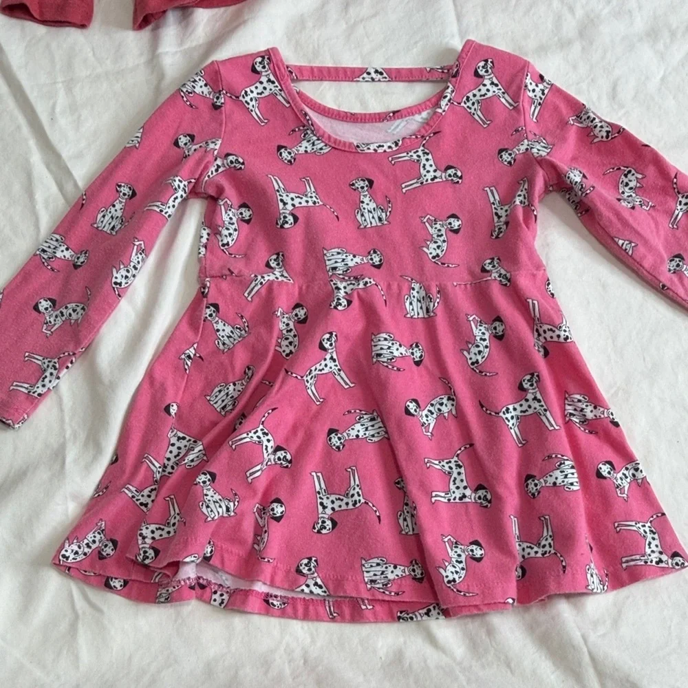 The Children's Place Girls Pink & Gray Top and Pant Set - Fox & Dalmatian Prints